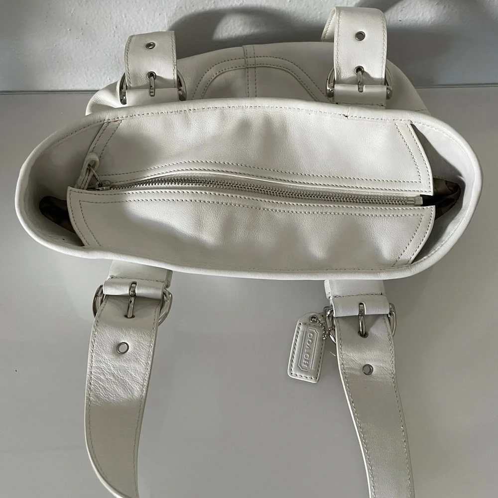 Coach Cream Leather Tote Bag